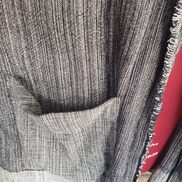 Eileen Fisher Jacket Cardigan Black White Color Block Shawl Collar Pockets Large - Picture 4 of 9